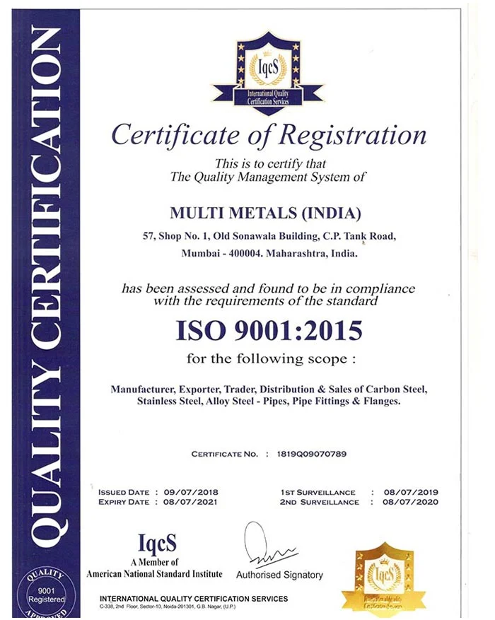 iso certificate